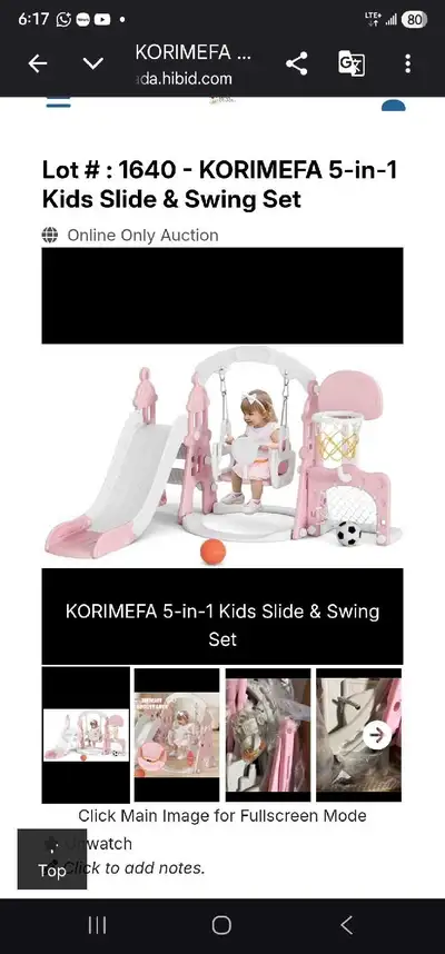 Korimefa 5 in 1 kids slide and swing set, View more