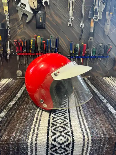 Vintage motorcycle helmet, I believe it’s a medium or large