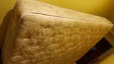 Queen bed. Premium queen-size mattress and the box. Clean!, View more