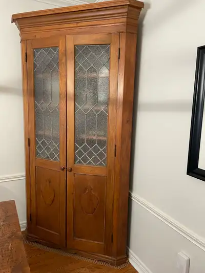  antique corner pine cabinet, View more
