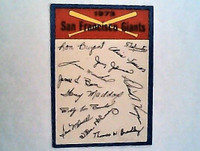 1973 OPee Chee San Francisco Giants Team Checklist Baseball Card