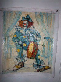 Toile  Clown Turquoise fait par  Claude Mayodon