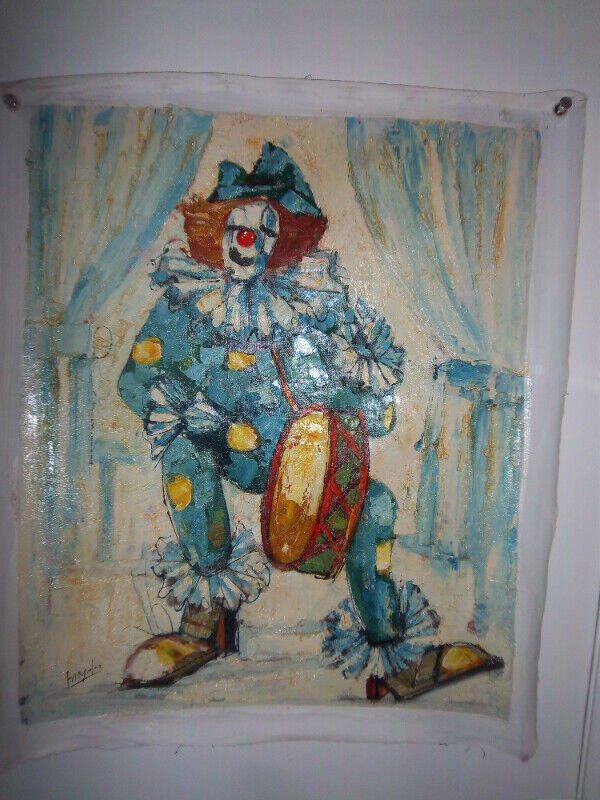 Toile  Clown Turquoise fait par  Claude Mayodon dans Décoration intérieure et accessoires  à Lac-Saint-Jean
