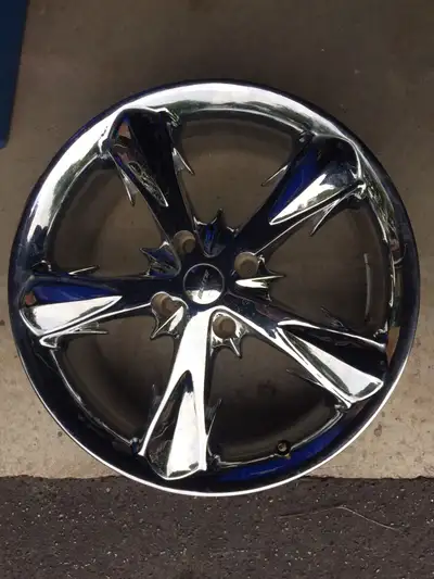 Rims are practically new. Never drove on. just mounted on a showroom car. The are 18x7 Chrome rims....