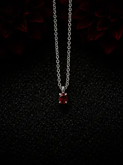 Silver Red Garnet Pendant, View more