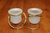 PartyLite P7106 Gemini Glass & Brass Votive Tealight