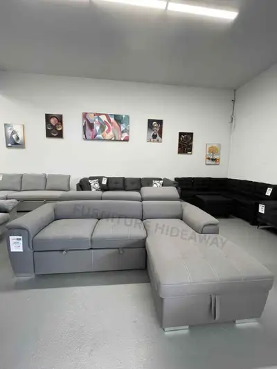 ️ SPENCER SECTIONAL PULL OUT Style Meets Comfort – For Less Size: 97" x 63" ✨Microfiber Suede Fabric...
