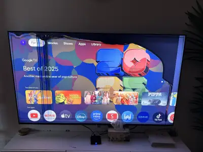 Selling a used Sony BRAVIA TV 75” with some screen damage, as shown in the photos. If the ad is up,...