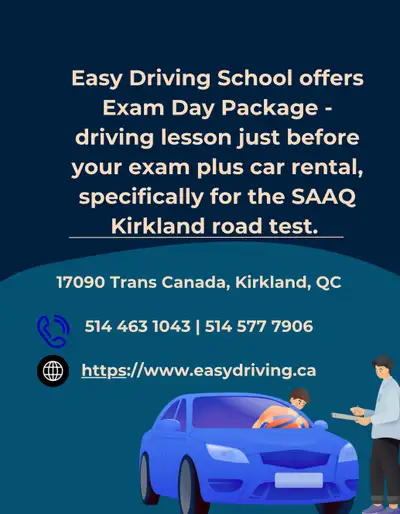 Get ready to hit the road in Kirkland! Easy Driving School offers expert driving lessons and car ren...