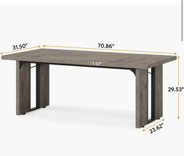 Baron Rectangular 70.9" Dining Table in Dining Tables & Sets in City of Toronto - Image 9