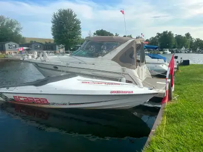 1998 Maxum Length 32’8” Beam 9’ 11” Draft 3’5” Weight 10,200 lbs Fresh water boat 3 Axel Trailer Inc...
