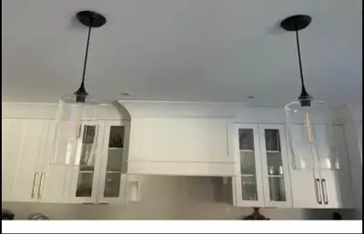 Glass pendant island lights with adjustable fabric cord, View more