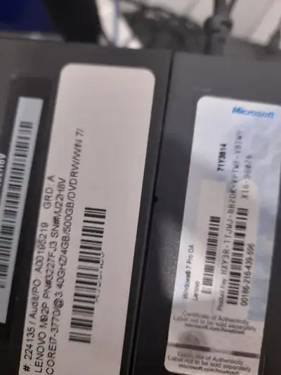 i7-3770 CPU, 8 Gig memory, 480 Gig SSD drive. Windows 11 loaded, ready to go