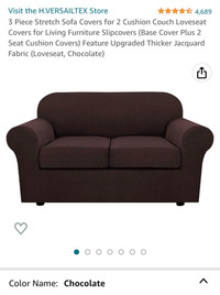 2 COVERS (Chocolate Brown)  for Loveseats-BRAND NEW