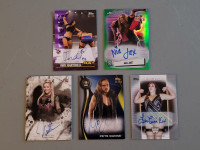 5 x Topps WWE Autographed Numbered Cards Natalya Jax Indi Dunne