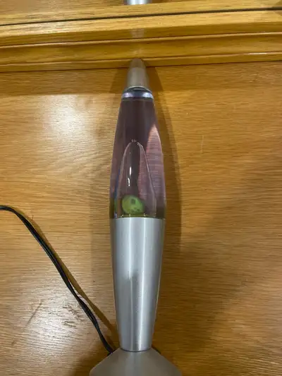 Lava lamp When off purple with yellow bubbles When on a pinkish orange with yellowish orange bubbles