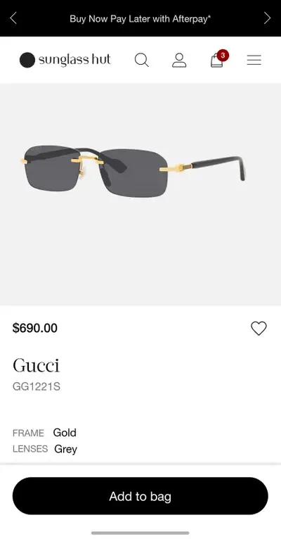 Gucci Black Rimless Glasses Authentic Like New Condition, View more