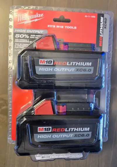Milwaukee M18 Lithium-Ion High Output 6.0Ah Battery (2-Pack), View more