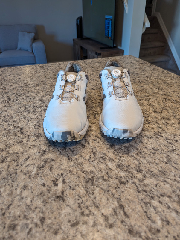 2023 Adidas BOA Spiked Golf Shoes, Size 12, Used 3 Times! in Golf in Strathcona County - Image 4