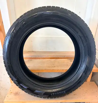 The Pirelli Ice Zero FR (235/55 R20) is praised for its excellent grip and handling on ice, snow, we...