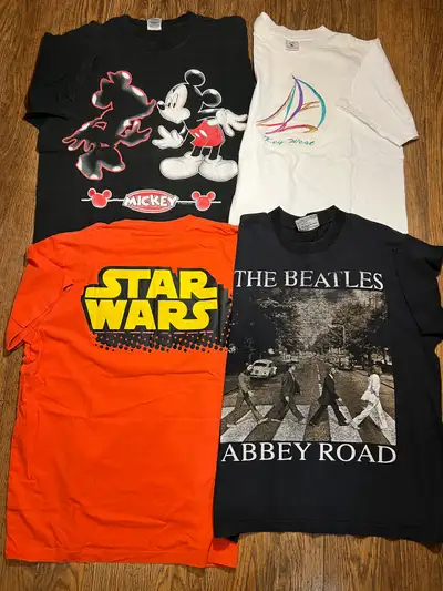 Vintage Single Stitch T-Shirts Beatles Star Wars Disney $20 each, shipping available
