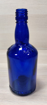 Mint! *Vintage* Cobalt Blue Wild Tonic Bottle with Bees! / 8"
