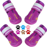 NEW Purple Non-Slip Dog Boots 4pk - Size 5