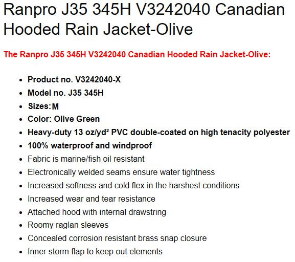 Ranpro CANADIAN Waterproof Hooded Rain Jacket (Medium) - NEW in Multi-item in City of Toronto - Image 3