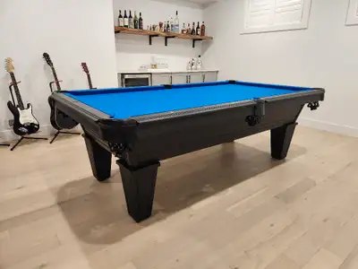 7 foot or 8 foot Kent Billiard Table features: 1" Slate, 3-peice, wood backed. All wood construction...