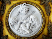 antique SCULPTURE MARBLE art NEOCLASSICAL Cherubs ITALY gilt