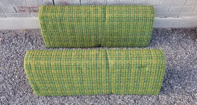 Green Danish wedge sofa back support cushions pair mcm c1970s in Bedding in Ottawa - Image 3