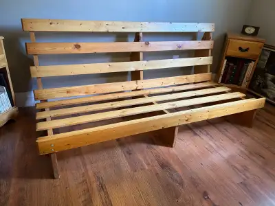 Vintage Wooden Futon w Mattress, View more