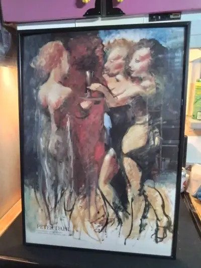 Peter Dahl Exhibition Poster (1987–1988), Large, Framed 20x28" Offered is a framed, large Peter Dahl...