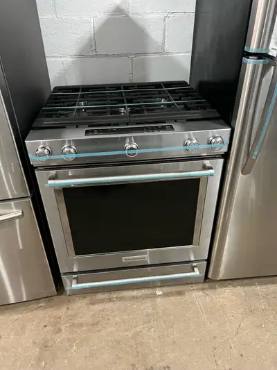 KITCHEN AID 30 W gas stove range oven stainless steel , View more