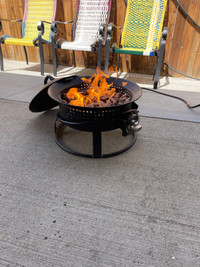 Steel gas fire bowl