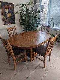 Dinette table, four chairs