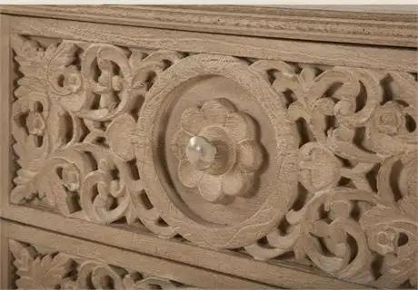 Boneilay Furniture Hand Carved Wooden Nightstand with 2 Drawers in Dressers & Wardrobes in Hamilton - Image 6
