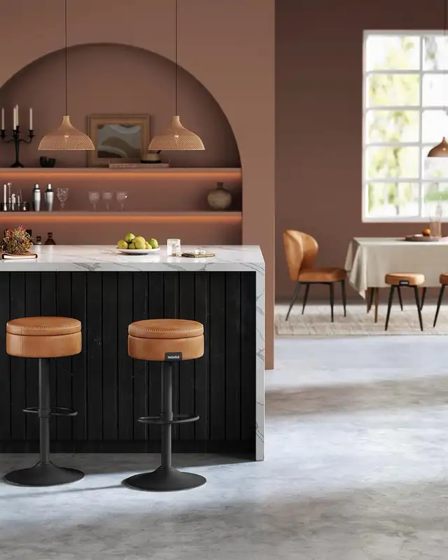 360° Swivel Bar Stool, Height Adjustable Barstool with Storage, in Chairs & Recliners in Markham / York Region - Image 8