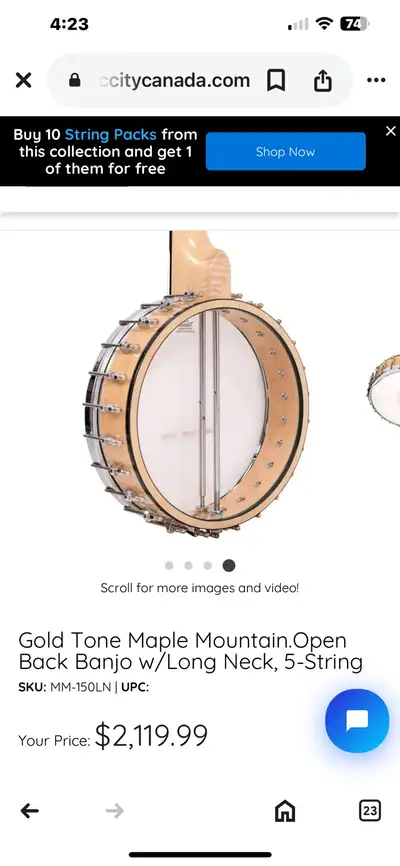 long neck 5-string banjo, View more