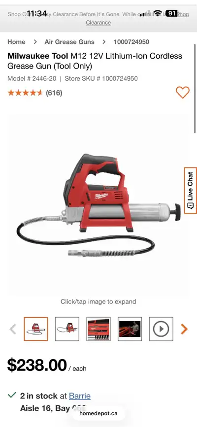 Milwaukee Grease Gun no battery or charger tool only, View more