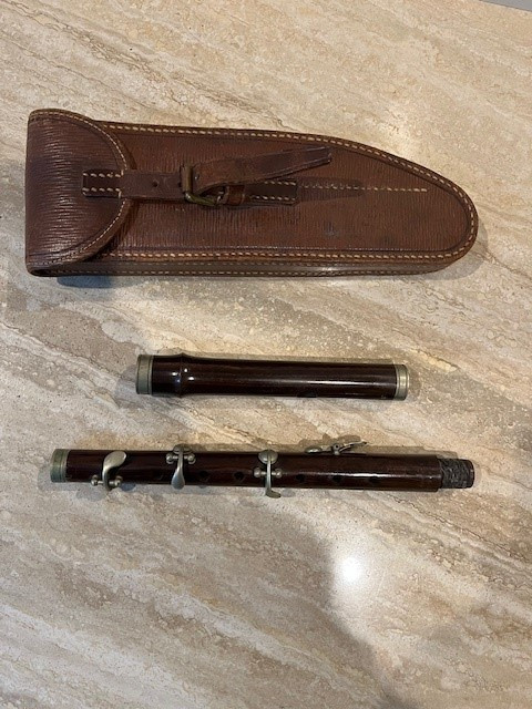 Unusual four post marching flute with leather case in Woodwind in City of Toronto - Image 2