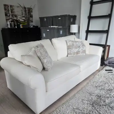 Elegant Ethan Allen Cream Couch - Excellent Condition, View more