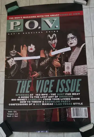 KISS ORIGINAL FRONT COVER P.O.V. MAGAZINE AS A POSTER AUG. 1997., View more