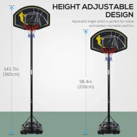 6.5'-10' Adjustable Portable Basketball Hoop System Stand Outdoo