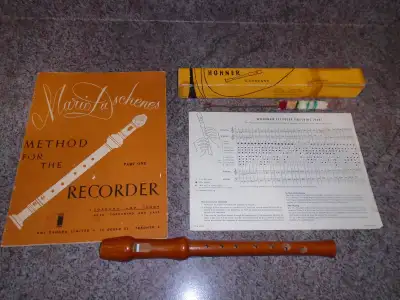 vintage Hohner recorder + accessories, View more