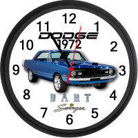 1972 Dodge Dart Swinger (Bright Blue) Wall Clock - MOPAR
