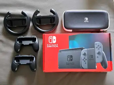 Nintendo Switch Grey/Black, 256GB Mirco SD & Case Bundle, View more