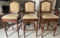 3 Wooden Bar Stools 