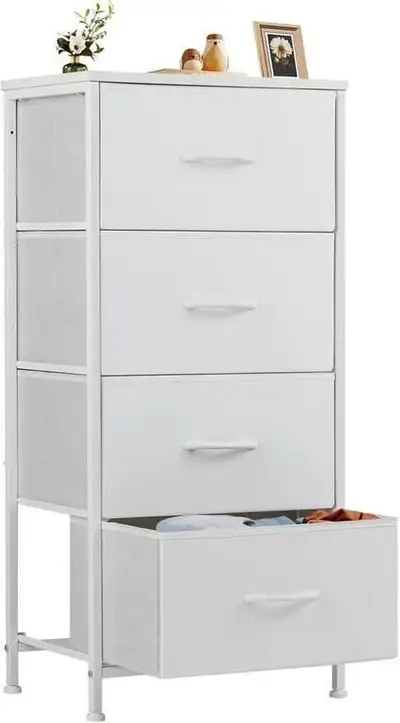 NEW Classical White 4 Drawer 11.8 in. Wide Chest of Drawers, View more