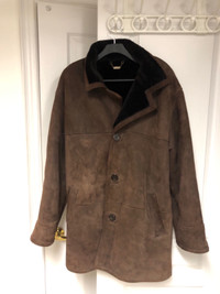 Danier Real suede Leather coat/jacket like new Brown XL